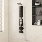 Shower Panel Unit Glass 18x45.5x130 cm Black 151418