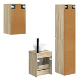 Bathroom Furniture Set 3 pcs Sonoma Oak 33 x 34.5 x 160 cm 3406085