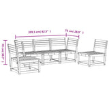 5 Piece Garden Sofa Set White Solid Wood Pine 3216971