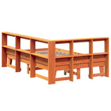 Bookcase Bed without Mattress Wax Brown 120x190cm Small Double Solid Wood Pine 3324558