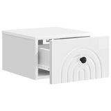Wall-Mounted Bedside Cabinet with Drawer 2 pcs High Gloss White 898094