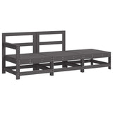 3 Piece Garden Lounge Set with Cushions Grey Solid Wood 825599