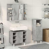 3 Piece Bathroom Furniture Set Concrete Grey Engineered Wood 3324854