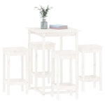 5 Piece Bar Set White Solid Wood Pine 3124738