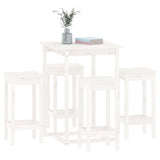 5 Piece Bar Set White Solid Wood Pine 3124738