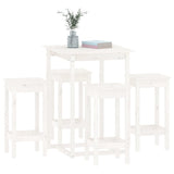 5 Piece Bar Set White Solid Wood Pine 3124738