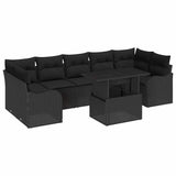 Garden Sofa Set with Cushion Manual 8 pcs Black Poly rattan 3357156