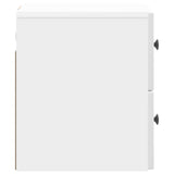 Wall-Mounted Bedside Cabinet with Drawer 2 pcs High Gloss White 898134