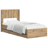 Bed Frame with Storage and Headboard Artisan Oak 90 x 200 cm 3445817