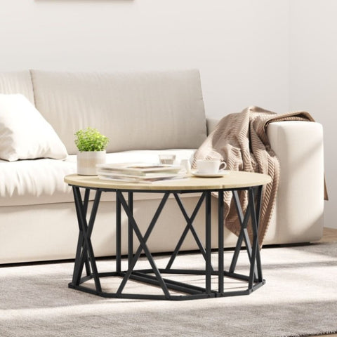 ZNTS Coffee Table Sonoma Oak Engineered Wood 80 x 80 x 42 cm 868250