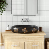 Countertop Basin Black and Blue Oval 59x40x15 cm Ceramic 155088