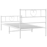 Metal Bed Frame without Mattress with Footboard White 100x200cm 355525