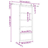 Sliding Door Natural 90 x 208 cm Solid Pine Wood 3381150