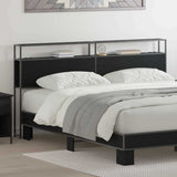 Storage Headboard with Shelf Black oak 180 cm Engineered wood 859765