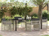 Garden Dining Set 5 pcs Light Grey Powder-Coated Steel 3380667