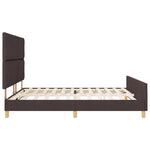 ZNTS Bed Frame - Dark Brown, 180x200 cm, Fabric 3344826