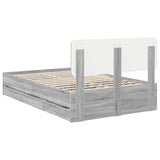 Bed Frame with Drawer Grey Sonoma 120 x 200 cm Engineered Wood 3412204