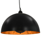 Ceiling Lamps 2 pcs Black and Gold Semi-spherical 40 cm E27 50876