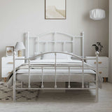 Metal Bed Frame without Mattress with Footboard White 100x200cm 353501