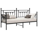 Daybed Frame with Headboard Black 75 x 190 cm Steel 42002656