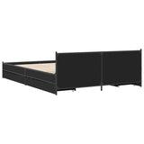 ZNTS Bed Frame with Drawers without Mattress Black 120x200 cm 3279937