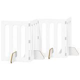 Folding Pet Fence 4 pcs White 201 x 38 x 70 cm Engineered Wood 8005954