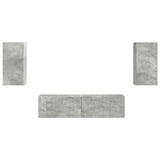 TV Cabinet Set 4 pcs Concrete Grey Engineered Wood 3409153