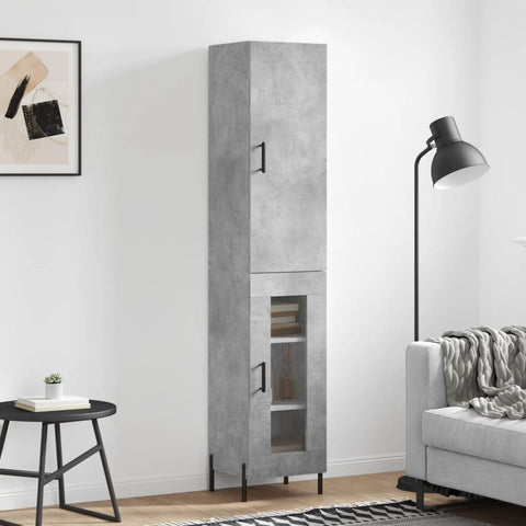 Highboard Concrete Grey 34.5x34x180 cm Engineered Wood 3199053