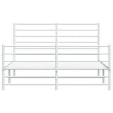 Metal Bed Frame without Mattress with Footboard White 120x200cm 352384
