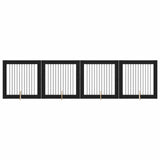 Dog Gate with Stands 4 pcs Black Oak 100 x 100 cm 892031