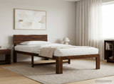 Single Bed Frame with Headboard ROSTOCK Dark Brown 75 x 190 cm 903353