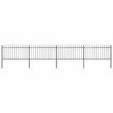 Garden Fence with Spear Top Steel 714.5x100 cm Black 277614