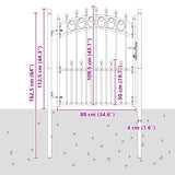 Fence Gate EMMEN with Spikes Steel 104x109.5 cm Black 146389