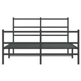 Metal Bed Frame without Mattress with Footboard Black 140x190cm 355383