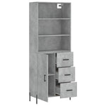 Highboard Concrete Grey 69.5x34x180 cm Engineered Wood 3189457