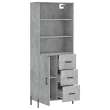 Highboard Concrete Grey 69.5x34x180 cm Engineered Wood 3189457