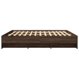 Bed Frame without Mattress Brown Oak 200x200 cm Engineered Wood 3295631