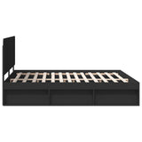 Bed Frame with Headboard Black 180 x 200 cm Solid Pine Wood 3412453