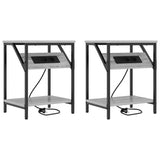 Bedside Cabinet 2 pcs Grey Sonoma 38 x 30 x 48 cm 859587
