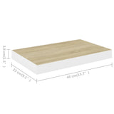 Floating Wall Shelves 4 pcs Oak and White 40x23x3.8 cm MDF 326572