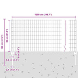 Welded Wire Fence 10 x 0.8 m PVC-Coated Steel Green 3335982