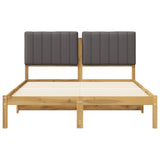 Bed Frame with Upholstered Headboard Whitewash and Light Grey 904150