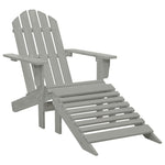 Garden Adirondack Chair with Ottoman&Table Solid Fir Wood Grey 315930