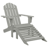 Garden Adirondack Chair with Ottoman&Table Solid Fir Wood Grey 315930