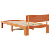 Bed Frame with Headboard Wax Brown 90 x 200 cm Solid Pine Wood 872670