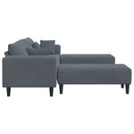 Velvet Sofa with Cushion 3 pcs Dark Grey 208 cm Velvet 3335173
