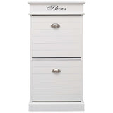 Shoe Cabinet White 50x28x98 cm Paulownia Wood 284089