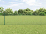 Welded Wire Fence with Posts 50 x 1 m PVC-Coated Steel Green 3336516