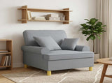 XL Armchair with Cushions Light Grey Fabric 42043483