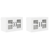 Wall Glass Cabinet PORTO 2 pcs White 60 x 31 x 40 cm 885316